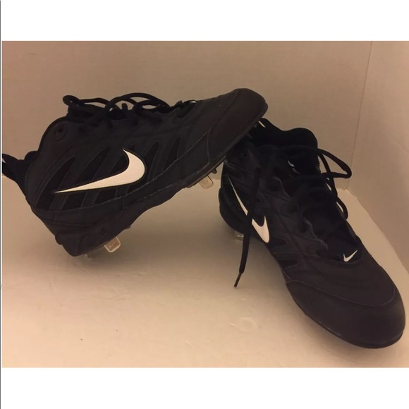 Nike Air Mid Cut Football Soccer Cleats Men Shoes Leather Black white 7 - Picture 6 of 9